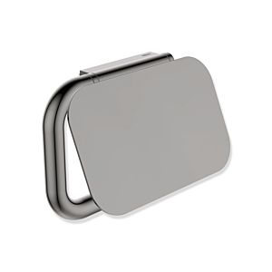 Porte-papier toilette Hewi Série 480 480.21.00170EC avec couvercle, revêtement PVD, chrome noir brillant
