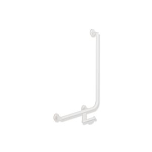 Hewi System 900 Winkelgriff 900.22.14460DX Edelstahl pulverbeschichtet weiß tiefmatt, 750 x 500 mm, Ausführung links