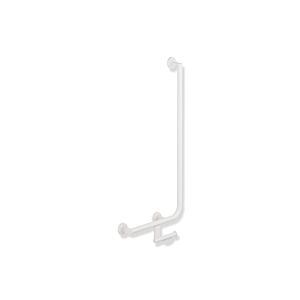 Hewi System 900 Winkelgriff 900.22.14560DX Edelstahl pulverbeschichtet weiß tiefmatt, 900 x 400 mm, Ausführung links