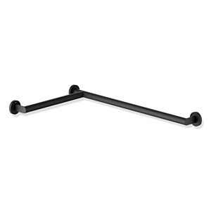 Hewi System 900 handrail 900.35.10360DC Stainless Steel powder-coated black deep matt, 765 x 475 mm, left version