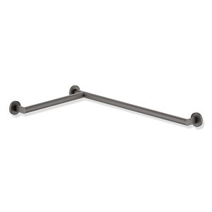 Hewi System 900 handrail 900.35.13360SC Stainless Steel powder-coated dark gray pearl mica deep matt, 765 x 475 mm, left version