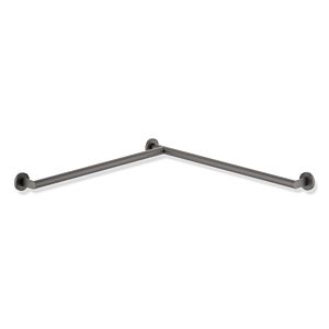 Hewi System 900 handrail 900.35.13460SC Stainless Steel powder-coated dark gray pearl mica deep matt, 765 x 765 mm, left version