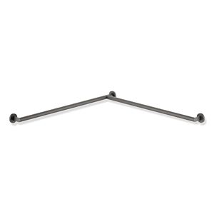 Hewi System 900 Duschhandlauf 900.35.13560SC Edelstahl pulverbeschichtet dunkelgrau perlglimmer tiefmatt, 965 x 965 mm, Ausführung links