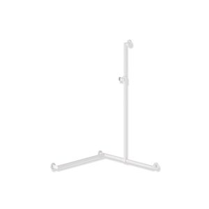 Hewi main courante de Inox System 900 900.35.30360AS 1250 x 765 x 765 mm, revêtement par poudre blanc mat profond, Halter polyamide blanc mat, gauche