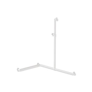 Hewi System 900 Edelstahl-Duschhandlauf 900.35.30560AS 1250 x 1185 x 765 mm, pulverbeschichtet weiß tiefmatt, Halter Polyamid weiß matt, links