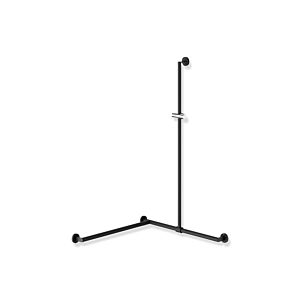 Hewi System 900 Duschhandlauf 900.35.33360JK 1250 x 765 x 765 mm, pulverbeschichtet schwarz tiefmatt/chrom, Ausführung links