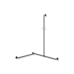 Hewi System 900 Duschhandlauf 900.35.33460DD 1250 x 965 x 965 mm, pulverbeschichtet dunkelgrau tiefmatt/chrom, Ausführung links