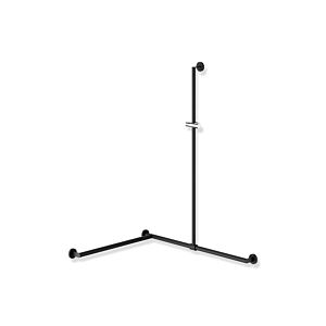 Hewi System 900 Duschhandlauf 900.35.33460JK 1250 x 965 x 965 mm, pulverbeschichtet schwarz tiefmatt/chrom, Ausführung links