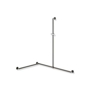 Hewi System 900 Duschhandlauf 900.35.33560DD 1250 x 1185 x 765 mm, pulverbeschichtet dunkelgrau tiefmatt/chrom, Ausführung links