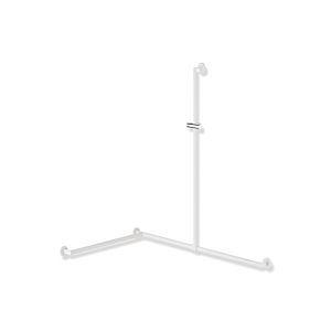 Hewi System 900 handrail 900.35.33560WD 1250 x 1185 x 765 mm, powder-coated white deep matt / chrome, left version