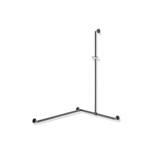 Hewi main courante de System 900 match0 900.35.33760DD 1250 x 765 x 965 mm, revêtement par poudre gris foncé mat foncé / chrome, version gauche