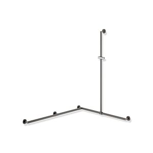 Hewi System 900 Duschhandlauf 900.35.33960DD 1250 x 965 x 1185 mm, pulverbeschichtet dunkelgrau tiefmatt/chrom, Ausführung links