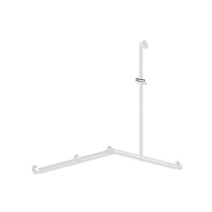 Hewi main courante de System 900 match0 900.35.33960WD 1250 x 965 x 1185 mm, revêtement par poudre blanc profond mat / chrome, version gauche