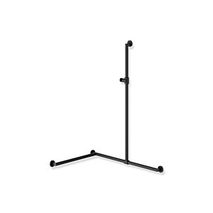 Hewi System 900 douche 900.35.36360CV Inox peint par poudrage noir profond mat, polyamide blanc mat, 1250mm