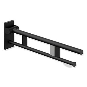Hewi System 900 support arm 900.50.11460DC projection 700 mm, Stainless Steel powder-coated black deep matt, right, WC paper holder / radio flush trigger