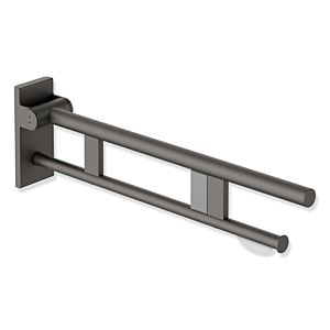 Hewi System 900 support arm 900.50.11460SC projection 700 mm, Stainless Steel powder-coated dark gray pearl mica deep matt, right, WC paper holder / radio flush trigger