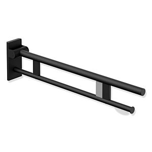 Hewi System 900 Mobiler Stützklappgriff 900.50.41660DC Ausladung 850 mm, Edelstahl pulverbeschichtet schwarz tiefmatt, rechts
