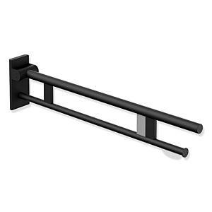 Hewi System 900 Mobiler Stützklappgriff 900.50.41760DC Ausladung 900 mm, Edelstahl pulverbeschichtet schwarz tiefmatt, rechts