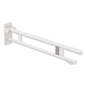 Hewi System 900 support bar 900.50.11760DX projection 900 mm, Stainless Steel powder-coated white deep matt, right, WC paper holder / radio flush trigger