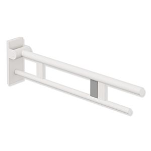 Hewi System 900 support arm 900.50.12360DX projection 750 mm, Stainless Steel powder-coated white deep matt, right, radio flush actuation