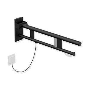 Hewi System 900 support rail 900.50.13060DC projection 700 mm, Stainless Steel powder-coated black deep matt, right