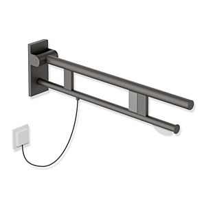 Hewi System 900 projection bras de support de 900.50.13160SC 750 mm, Inox mica perlé gris foncé poudré mat profond, droit