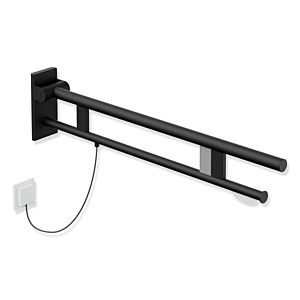 Hewi System 900 Stützklappgriff 900.50.13360DC Ausladung 900 mm, Edelstahl pulverbeschichtet schwarz tiefmatt, rechts