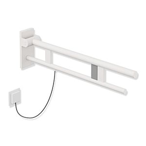 Hewi System 900 support rail 900.50.15560DX projection 750 mm, Stainless Steel powder-coated white deep matt, right