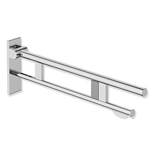 Hewi System 900 support rail 900.50.17240 projection 750 mm, Stainless Steel chrome-plated, right, WC paper holder / radio flush trigger