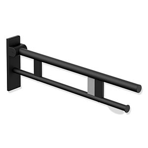 Hewi System 900 bras de support projection 900.50.17260DC 750 mm, Inox revêtement par poudre noir mat profond, à droite, WC support de papier / radio - libération de rinçage