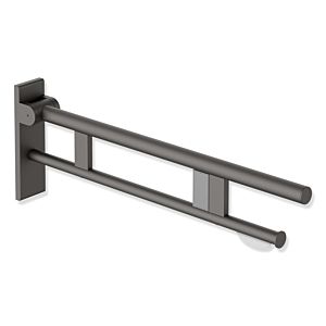 Hewi System 900 support arm 900.50.17260SC projection 750 mm, Stainless Steel powder-coated dark gray pearl mica deep matt, right, WC paper holder / radio flush trigger