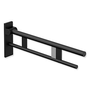 Hewi System 900 bras de support projection 900.50.17960DC 700 mm, Inox revêtement par poudre noir mat profond, à droite, la gâchette de rinçage radio