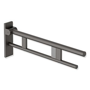 Hewi System 900 support bar 900.50.17960SC projection 700 mm, Stainless Steel powder-coated dark gray pearl mica deep matt, right, radio flush actuation
