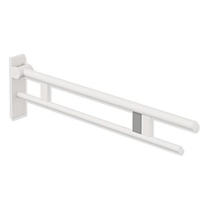 Hewi System 900 Stützklappgriff 900.50.18260DX Ausladung 900 mm, Edelstahl pulverbeschichtet weiß tiefmatt, rechts, Funk-Spülauslösung