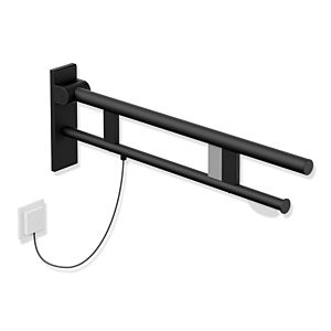 Hewi System 900 bras de support projection 900.50.18860DC 750 mm, Inox poudre revêtue noir mat profond, droit