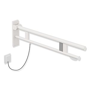 Hewi System 900 bras de support 900.50.18960DX de projection 850 mm, Inox poudre revêtue blanc mat profond, droit
