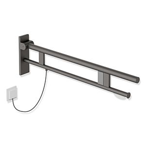 Hewi System 900 support bar 900.50.19060SC projection 900 mm, Stainless Steel powder-coated dark gray pearl mica deep matt, right