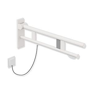 Hewi System 900 bras de support 900.50.19560DX projection 700 mm, Inox revêtement par poudre blanc mat profond, droit