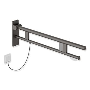 Hewi System 900 support bar 900.50.19760SC projection 850 mm, Stainless Steel powder-coated dark gray pearl mica deep matt, right