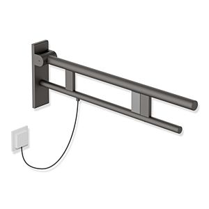 Hewi System 900 bras support de projection 900.50.20460SC 750 mm, Inox poudre revêtue de mica perlé gris foncé mat profond, à droite, la libération d&#39;e-ras