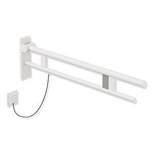 Hewi System 900 support arm 900.50.20660DX projection 900 mm, Stainless Steel powder-coated white deep matt, right, E-flush actuation