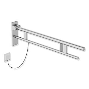 Hewi System 900 Stützklappgriff 900.50.206XA Ausladung 900 mm, Edelstahl matt geschliffen, rechts, E-Spülauslösung