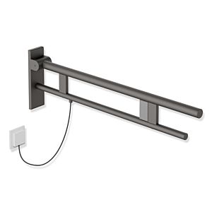 Hewi System 900 projection bras de support de 900.50.21360SC 850 mm, Inox mica perlé gris foncé poudré mat profond, droit