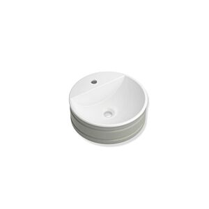 Lavabo Hewi DUO 950.11.001KF Ø 42,6 cm, finition brillante, à poser, bicolore, 1 trou de robinetterie, sans trop-plein, blanc-gris