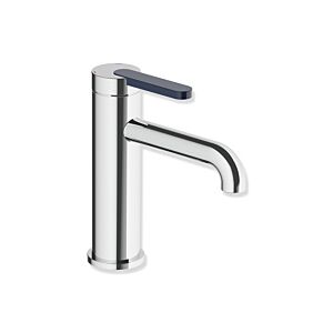 Hewi AQ477 washbasin tap AQ1.12M1134050 without drain fitting, chrome, handle steel blue