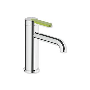 Hewi AQ477 washbasin tap AQ1.12M1134074 without drain fitting, chrome, apple green handle