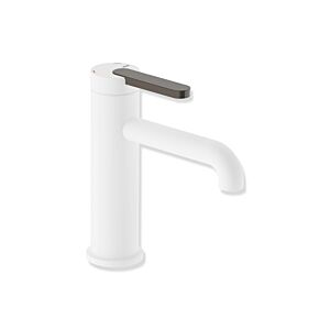Mitigeur de lavabo Hewi AQ477 AQ1.12M1146084 sans bonde, finition peinture époxy blanc mat foncé, poignée couleur umbra
