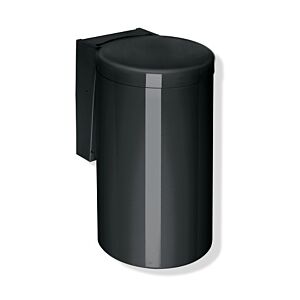 Hewi 477 waste bin 477.05.30090 deep black, with hinged lid, knee actuation