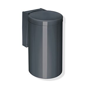 Hewi 477 waste bin 477.05.30092 anthracite gray, with hinged lid, knee actuation