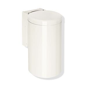 Hewi 477 waste bin 477.05.30099 pure white, with hinged lid, knee actuation